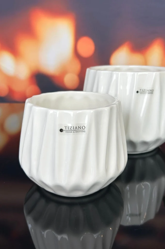 Kübel Siena creme-weiß