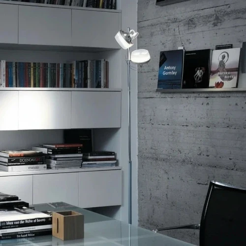 Minimalistische Design LED Stehleuchte mit 2 Leuchten – 6000 K, 30 W, 180 cm | Made in Italy (Segno)
