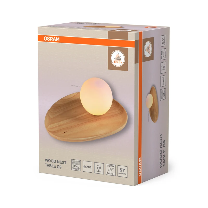 OSRAM DECOR Wood Nest Tischleuchte 1xG9 Braun