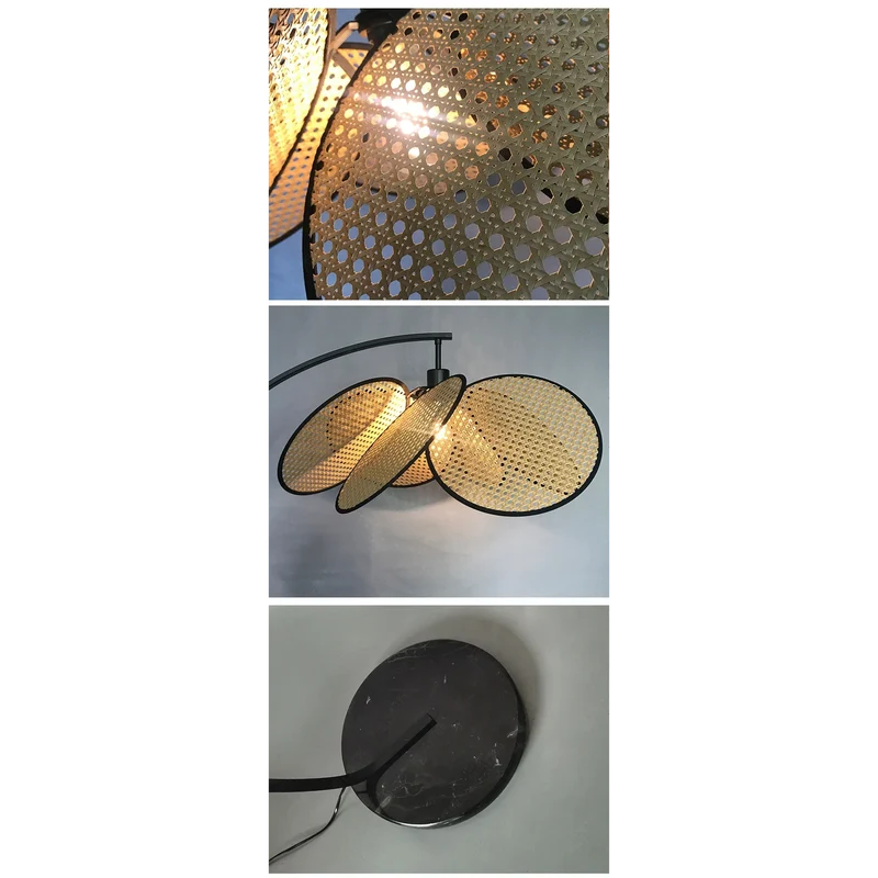 Modern Knitted Rattan LED Arc Floor Lamp | CLND048