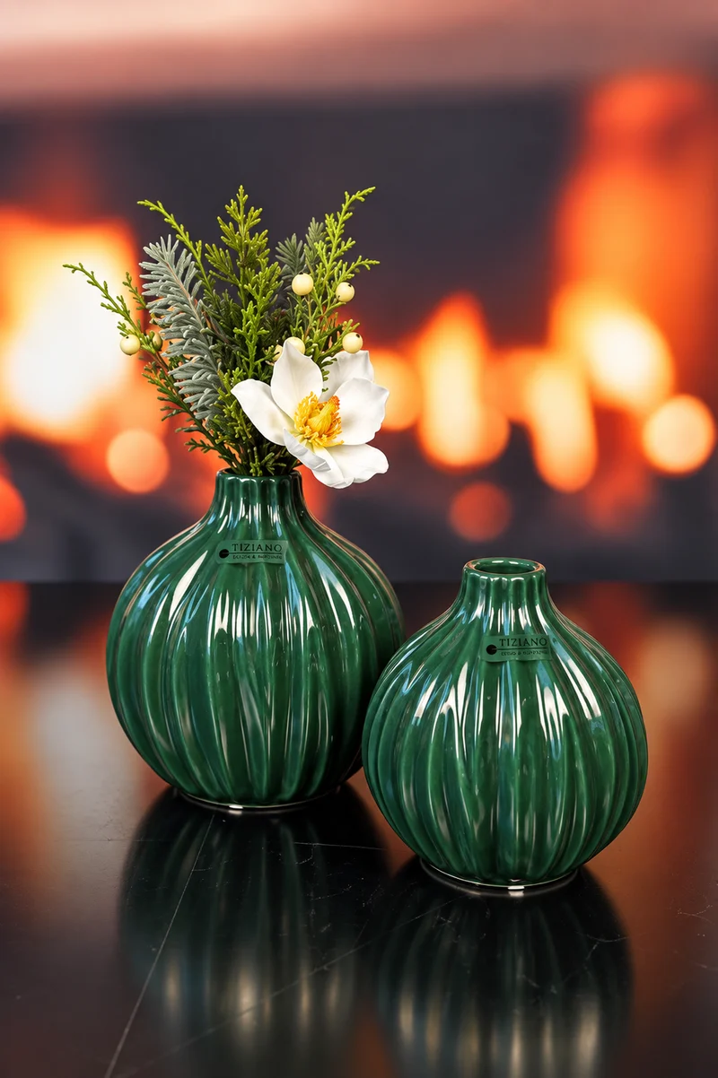 Vase Siena bauchig grün