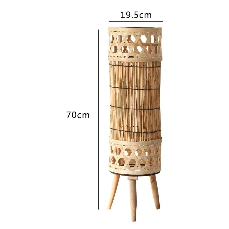 Knitted Bamboo Tower Lamp | Handwoven Lattice | CLND046