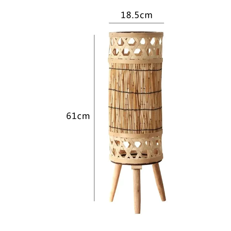 Knitted Bamboo Tower Lamp | Handwoven Lattice | CLND046