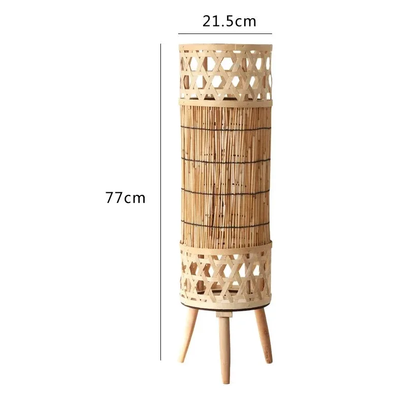 Knitted Bamboo Tower Lamp | Handwoven Lattice | CLND046