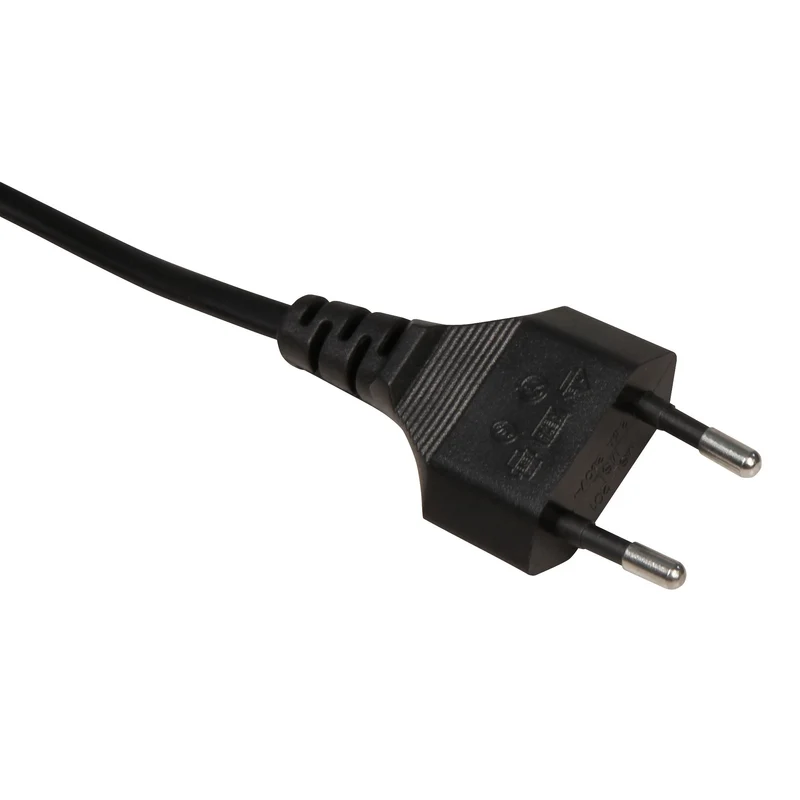 Euro-Netzkabel mit Fußschalter, 2m, Weiß/Schwarz, Blanken Enden, H03VVH2-F, 100W Max