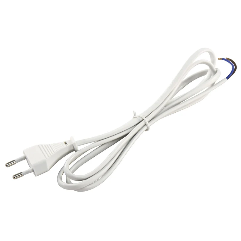 Euro-Netzkabel-Sammlung: Verschiedene Längen und Farben, mit und ohne Schnurschalter, blanken Enden, 2x0,75 mm²