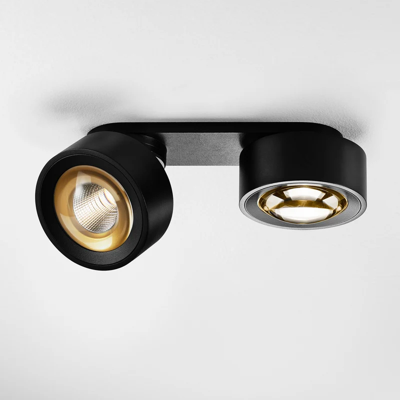 Clippo Optic Duo, Schwarz/Gold, dim-to-warm, Retourenartikel