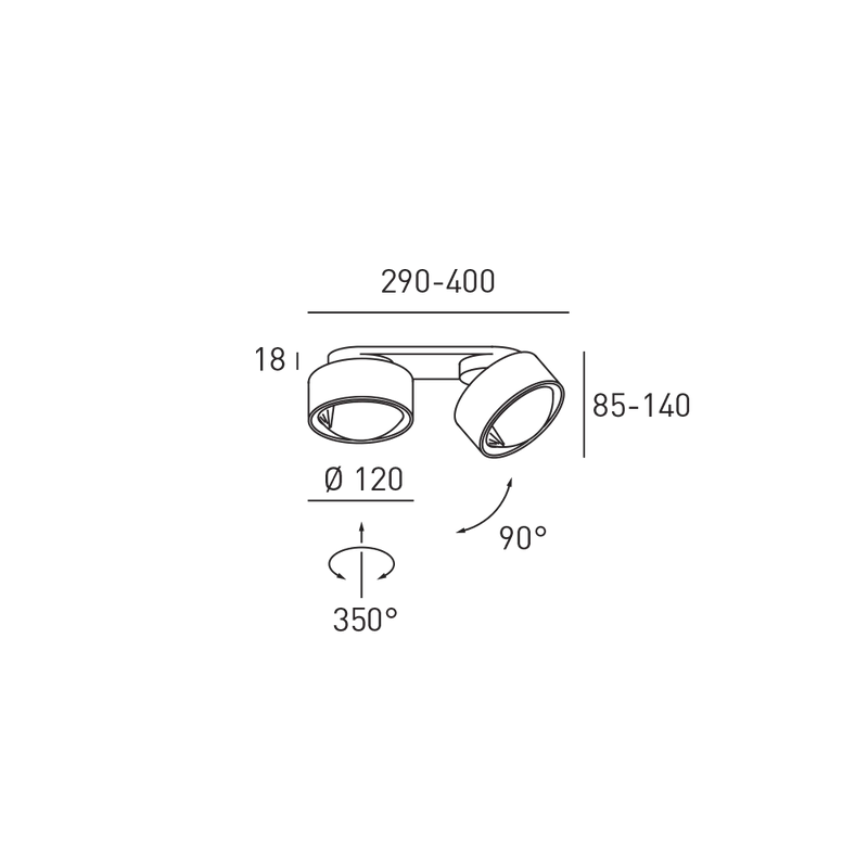 Clippo Optic Duo, Schwarz/Gold, dim-to-warm, Retourenartikel