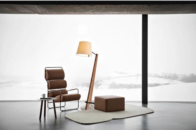 Walnut Floor Lamp | Angled Arm | CLV44402