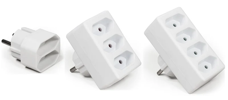 Steckdosenadapter als 2fach, 3fach, 4fach Ausführung