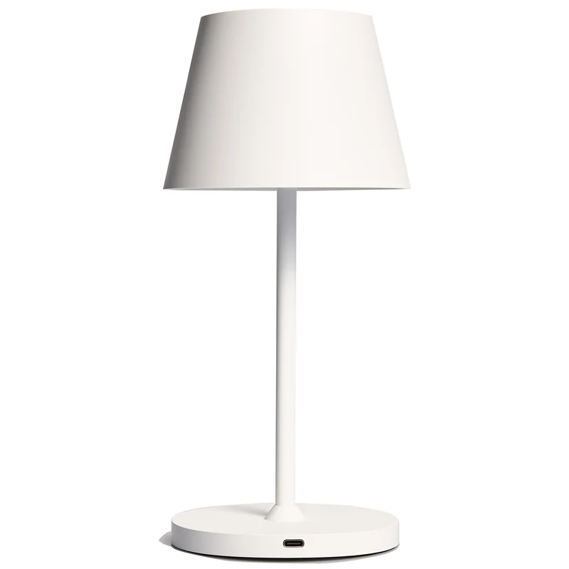 LED Akku Tischleuchte Dimmbar 25cm Weiß – Kabellos, USB-C Aufladbar, IP54 Outdoor Lampe, Warmweiß 2700K, Hoher Ra>95 – Moderne Tischlampe für Garten, Balkon, Schlafzimmer & Büro
