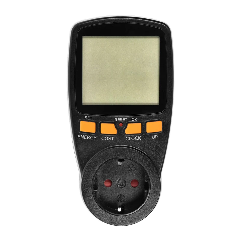 Zweitarif-Leistungsmesser mit LCD-Display, Max. Belastung 3680W, Weiß/Schwarz