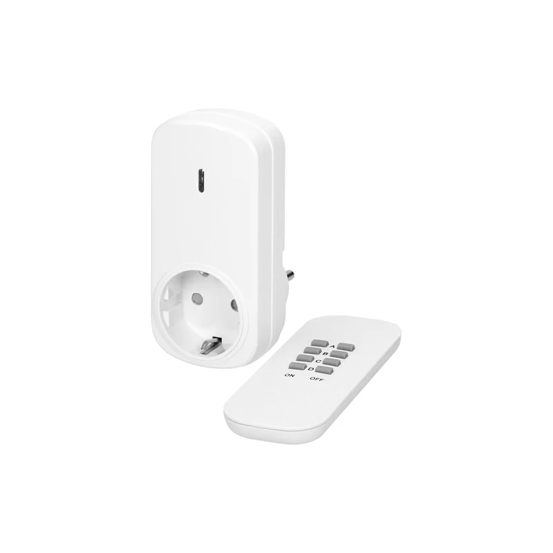 Funksteckdose mit Fernbedienung, Schuko-Version, 2er Set, Weiß