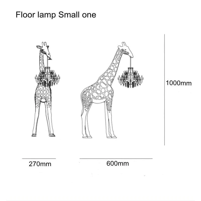 Black Giraffe Lamp | Crystal Chandelier | CL025B