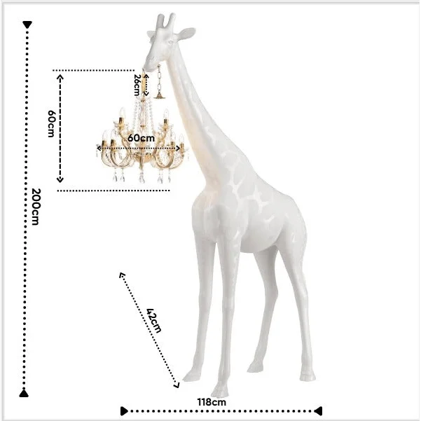 White Giraffe Lamp | Crystal Chandelier | CL025A