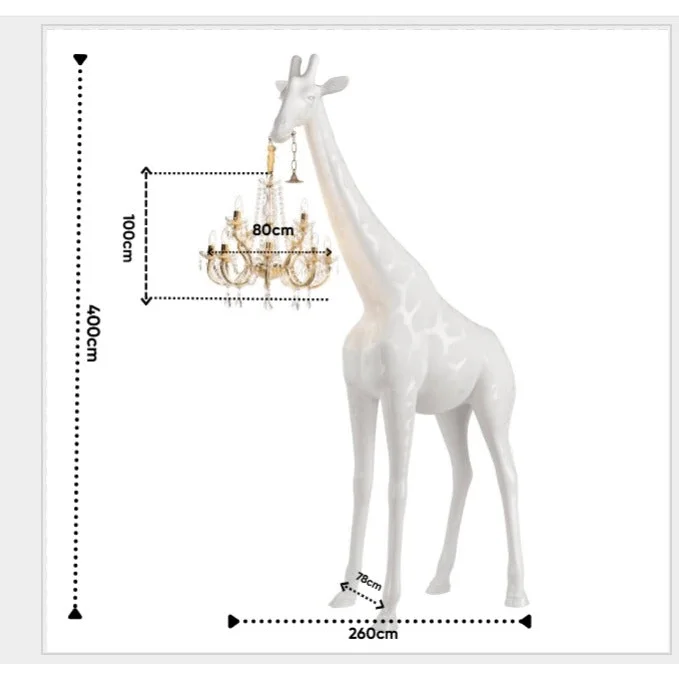 White Giraffe Lamp | Crystal Chandelier | CL025A