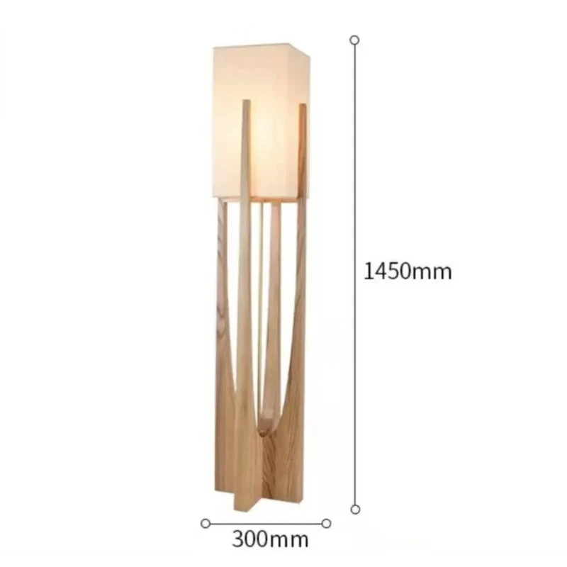 Rustic Wood Floor Lamp | Parchment Shade | CL4255