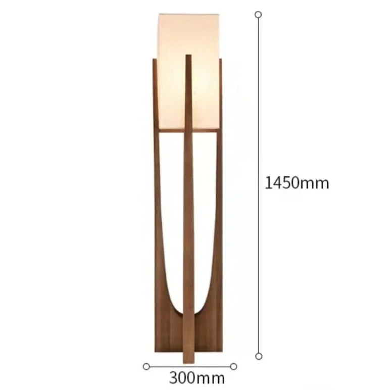 Rustic Wood Floor Lamp | Parchment Shade | CL4255