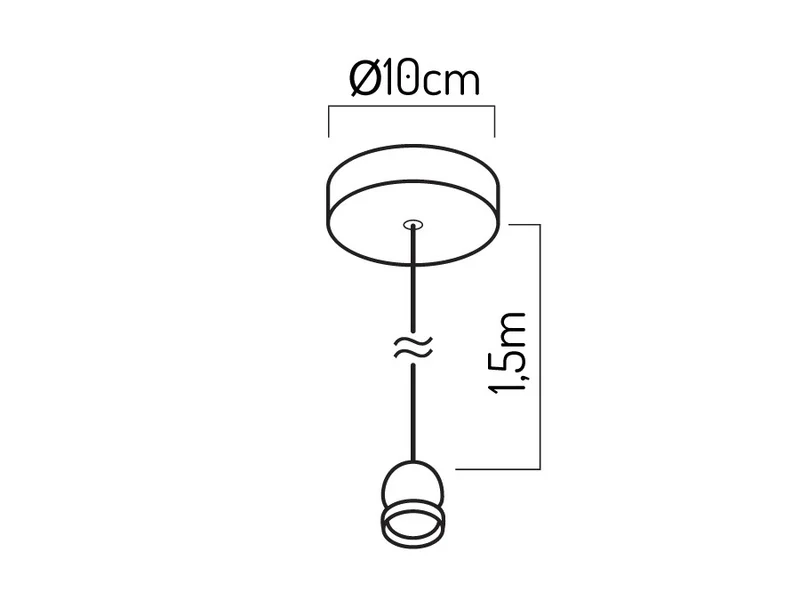 LED-Hängeleuchte Pendelleuchte – 1x E27 Fassung in Jute-Optik (1,5m)