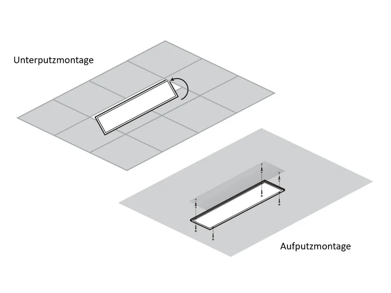 LED Panel 2in1 30W 4000K 3600lm 120x30 cm – Vielseitige Deckenbeleuchtung