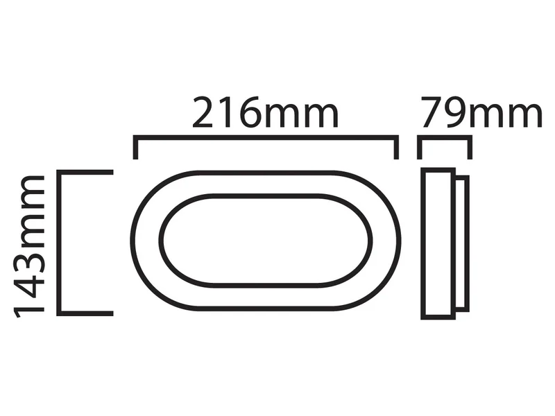 LED Deckenleuchte 12W Neutralweiß 4000K – Ovale Leuchte mit IP54
