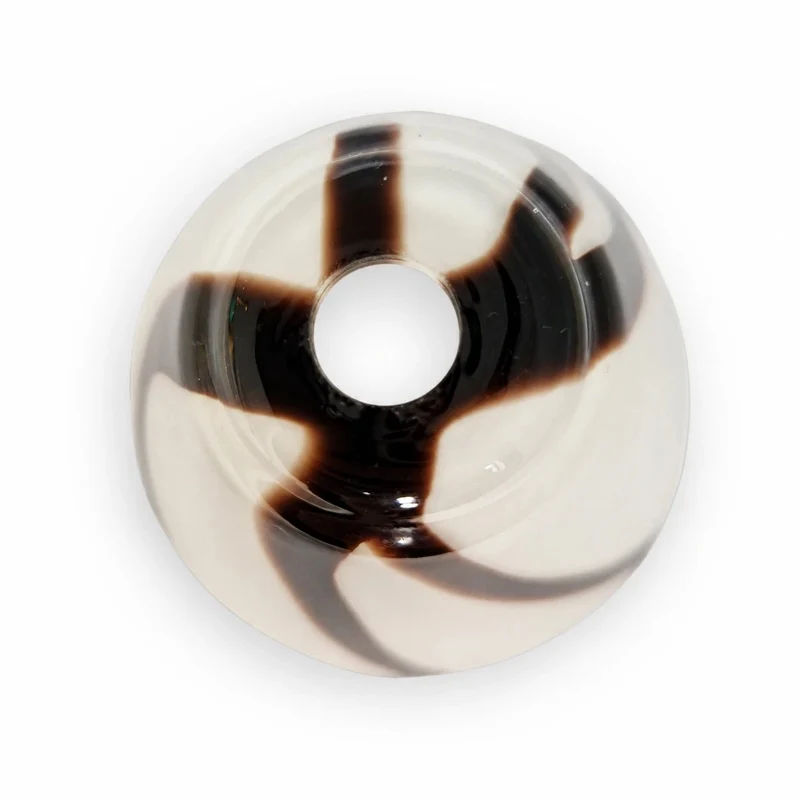 G4 Lampenglas Ersatzglas Ø 70 mm, H 55 mm – Weiß/Braun Glas-Lampenschirm mit 10 mm Loch