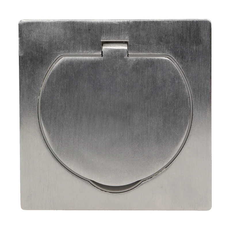 Steckdose für Unterputzmontage IP44 Edelstahl Schuko mit Klapp-Deckel