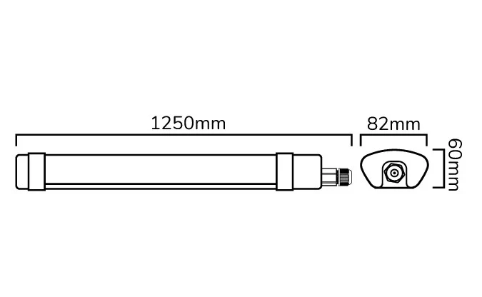 LED Feuchtraumleuchte 40W - Neutralweiß - 125cm, 4800lm, IP65 mit Bewegungsmelder