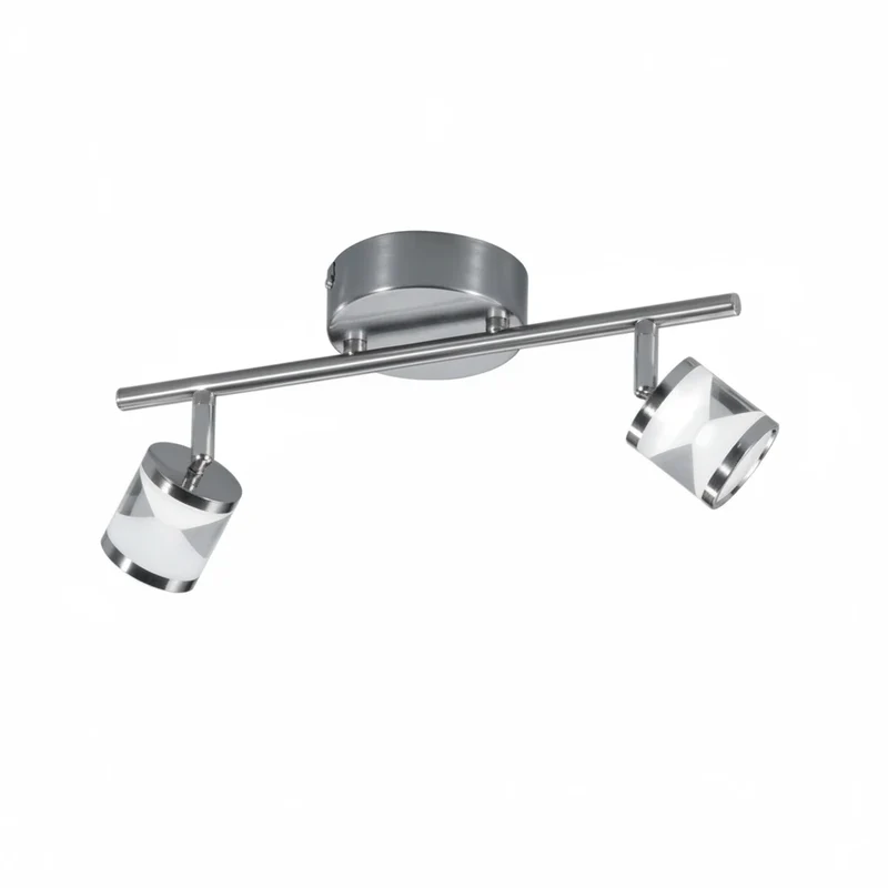 LED Deckenstrahler Cassini 2-flammig Nickel matt – drehbare LED Spots 9W warmweiß