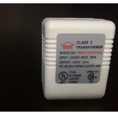 US Steckertrafo 12V AC 20VA – TDC Power DA-20-12 Netzgerät (weiß, 120V US-Plug)