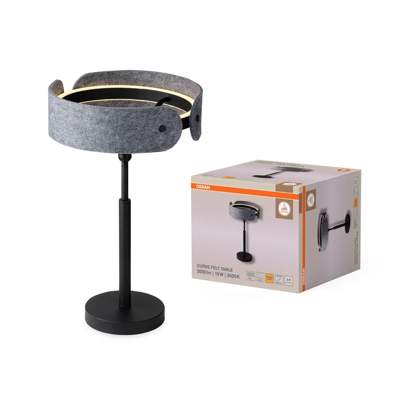 OSRAM DECOR Curve Felt Tischleuchte 19W 830 Dunkelgrau