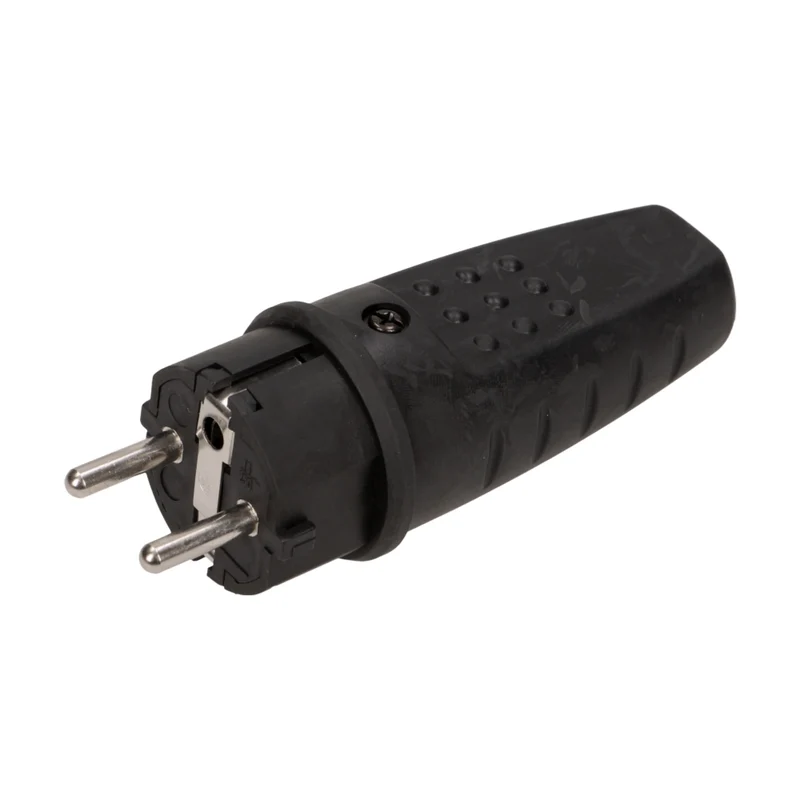 2 x Gummi-Stecker Schuko wasserdicht IP44 Schutzkontakt