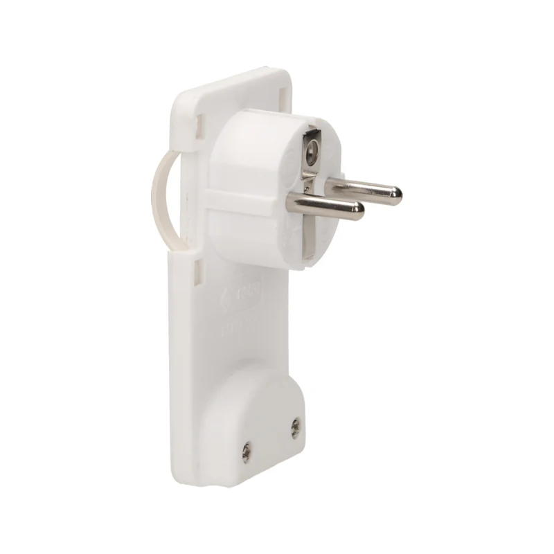 2x Winkelstecker flach Schukostecker weiß 230V Stecker Schuko Schutzkontakt