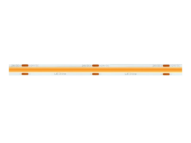 COB LED Streifen 24V Warmweiß 2700K – 8W/m, 800lm/m, Ra>90, IP20 – 5m Rolle
