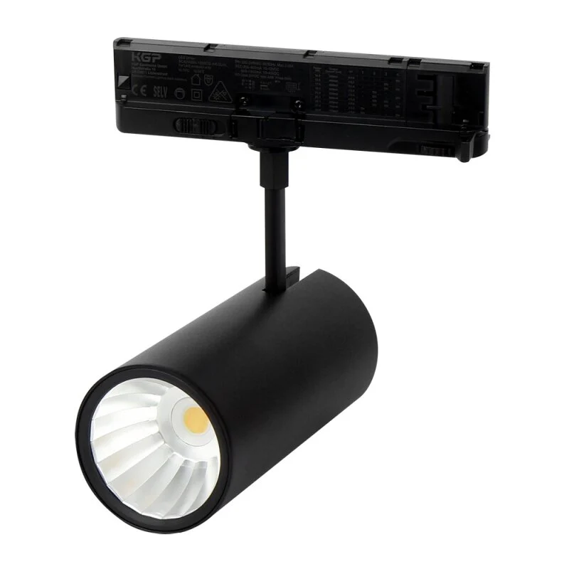 LED 3-Phasen Stromschienenstrahler Schwarz 14-29W 3200lm CCT 3000K/4000K/6000K 36°/60°