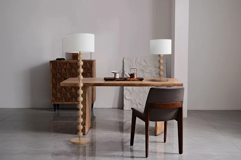 Sirmione Lamp | Wood & Linen | Table or Floor | CLND051