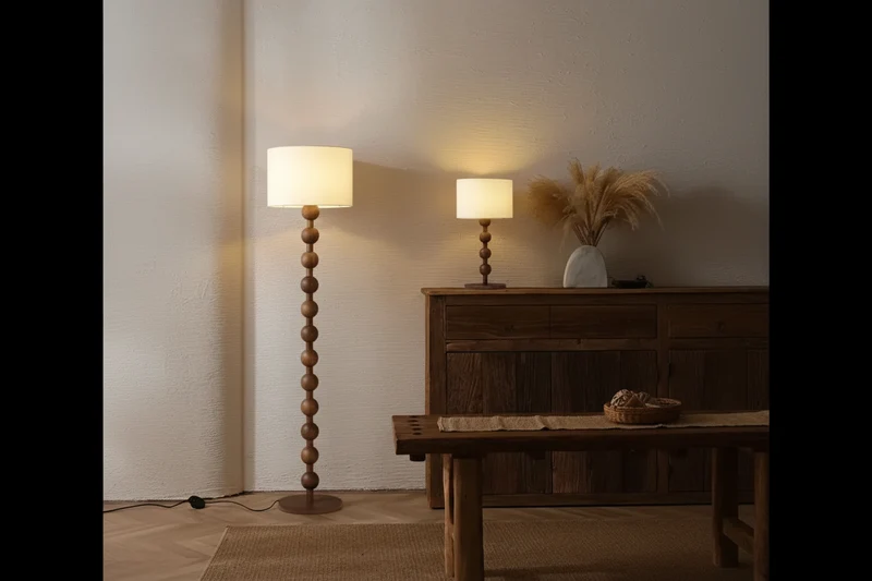 Sirmione Lamp | Wood & Linen | Table or Floor | CLND051