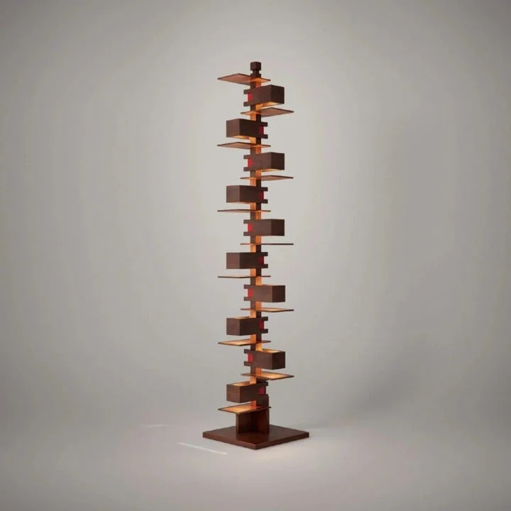 Salita Wood & Iron Floor Lamp | Sculptural Table & Floor | CLND050