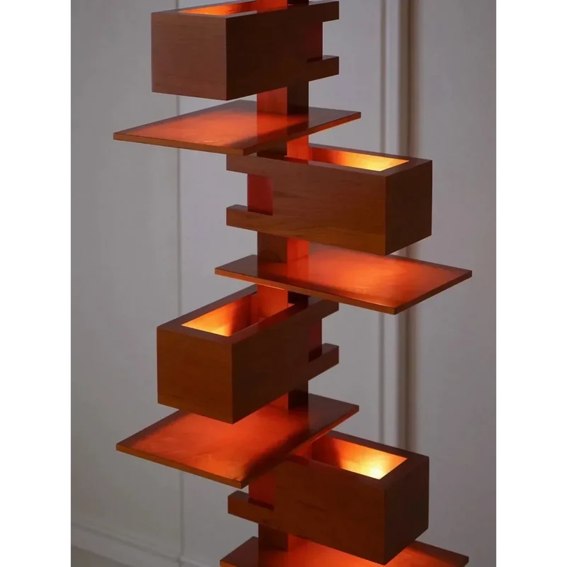 Salita Wood & Iron Floor Lamp | Sculptural Table & Floor | CLND050