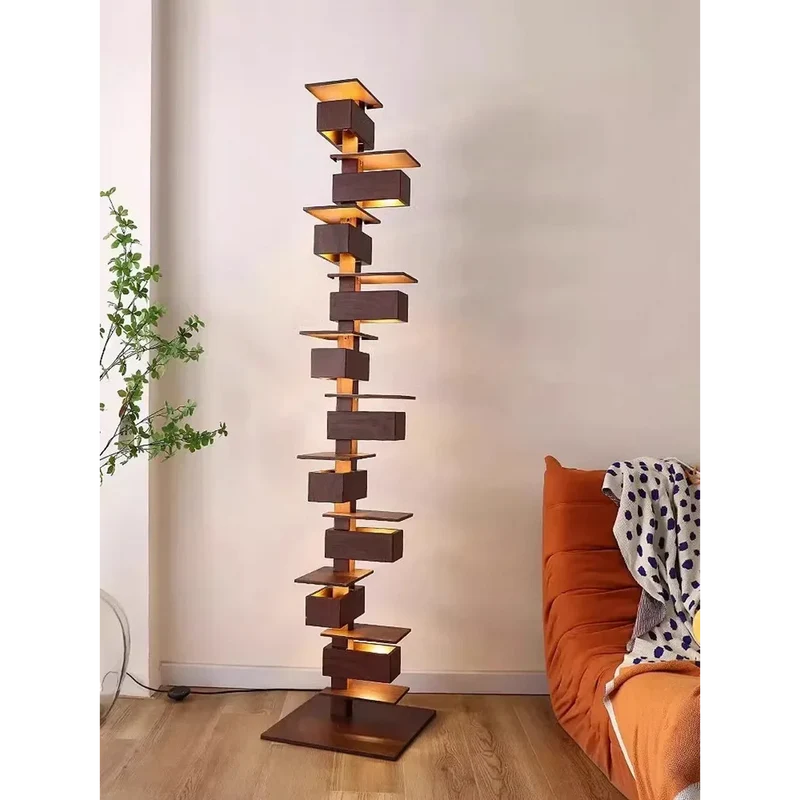 Salita Wood & Iron Floor Lamp | Sculptural Table & Floor | CLND050