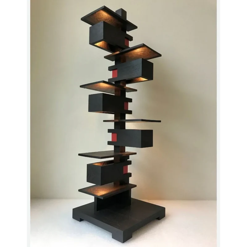 Salita Wood & Iron Floor Lamp | Sculptural Table & Floor | CLND050