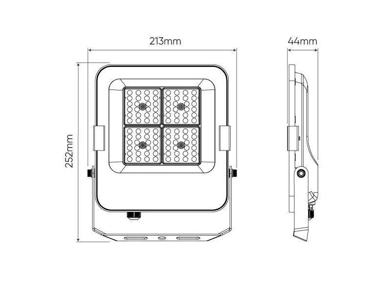 50W LED-Fluter, Industrie-LED-Fluter (4000K, 7000lm, IP66) für Produktion, Parkplätze & Co.