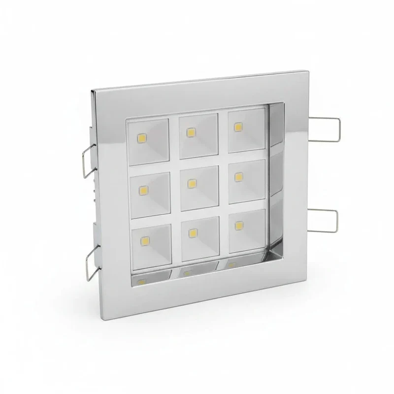LED Downlight eckig 13W dimmbar – warmweiß, 230V, Aluminium