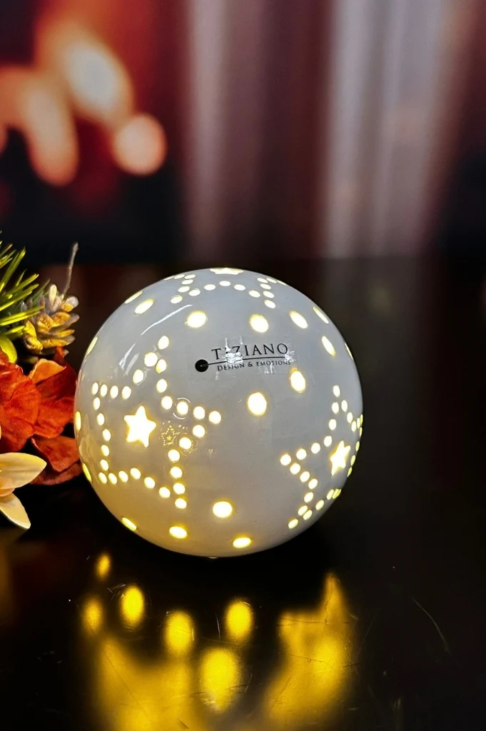 Deko Lichtkugel Tazzola creme LED