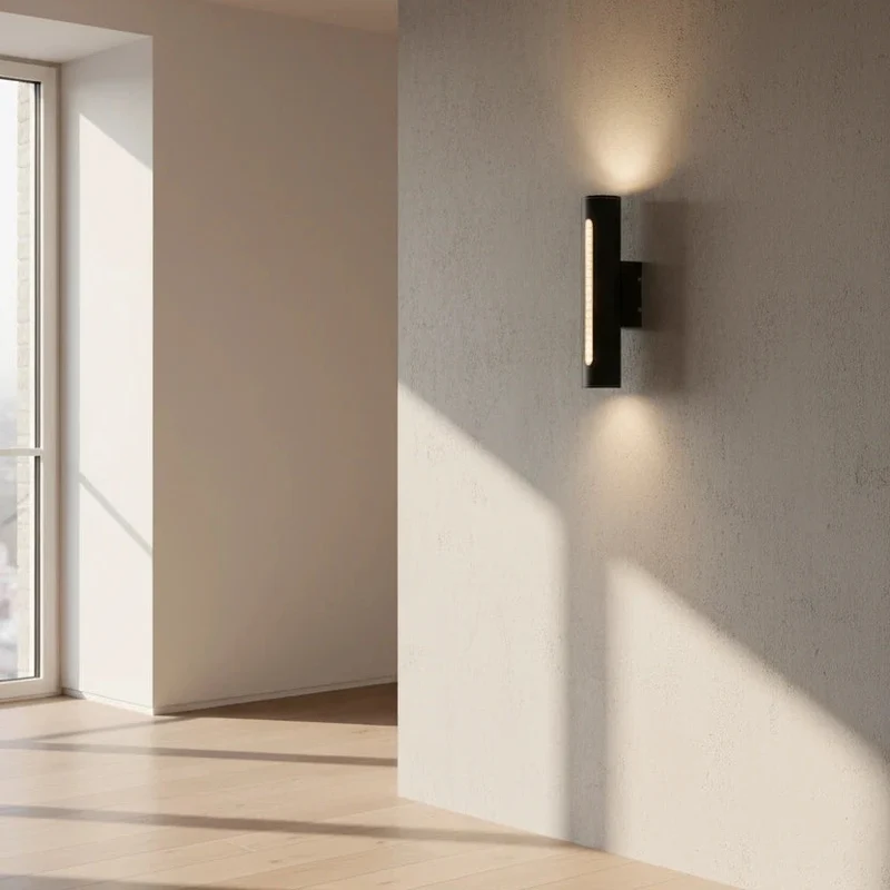 LED Außenwandleuchte Twin schwarz – schlankes Design, IP44, warmweiß 3000 K