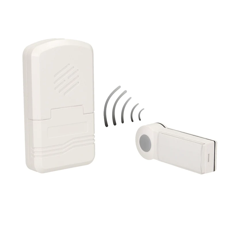 Funkklingel mit Batterie weiß IP44 schnurlose Klingel, Reichweite 80m, 60-80 dB