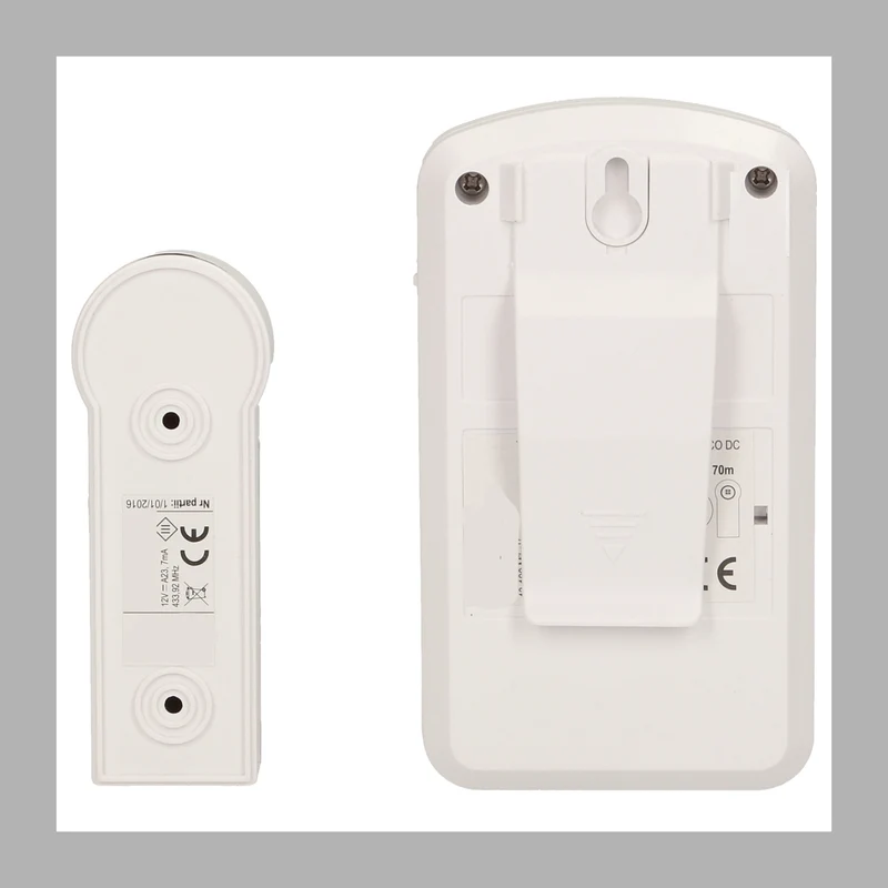 Funkklingel mit Batterie weiß IP44 schnurlose Klingel, Reichweite 80m, 60-80 dB