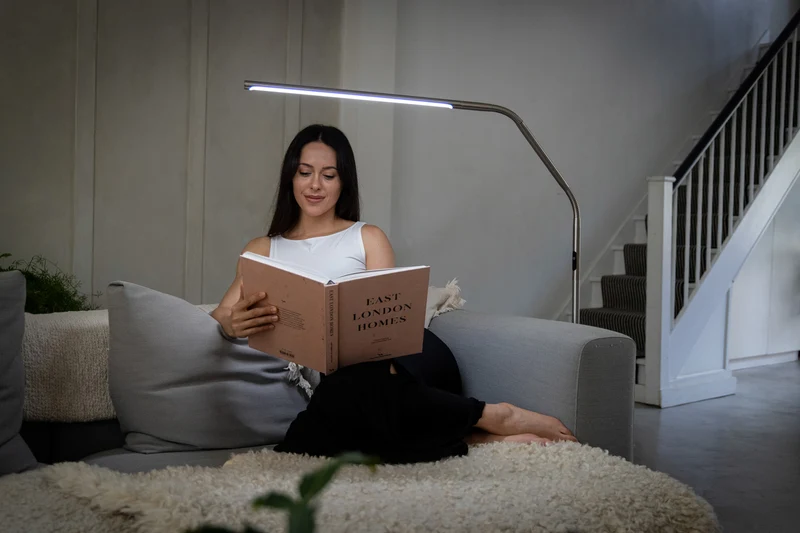 Slimline 4 Floor Lamp - Brushed Steel