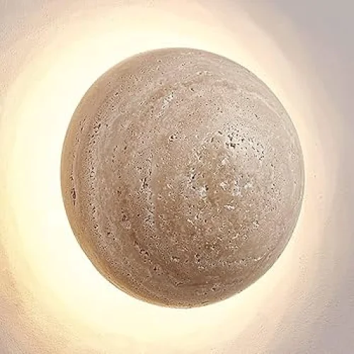 Round Natural Stone Wall Sconce | Sphere LED | CL852200X