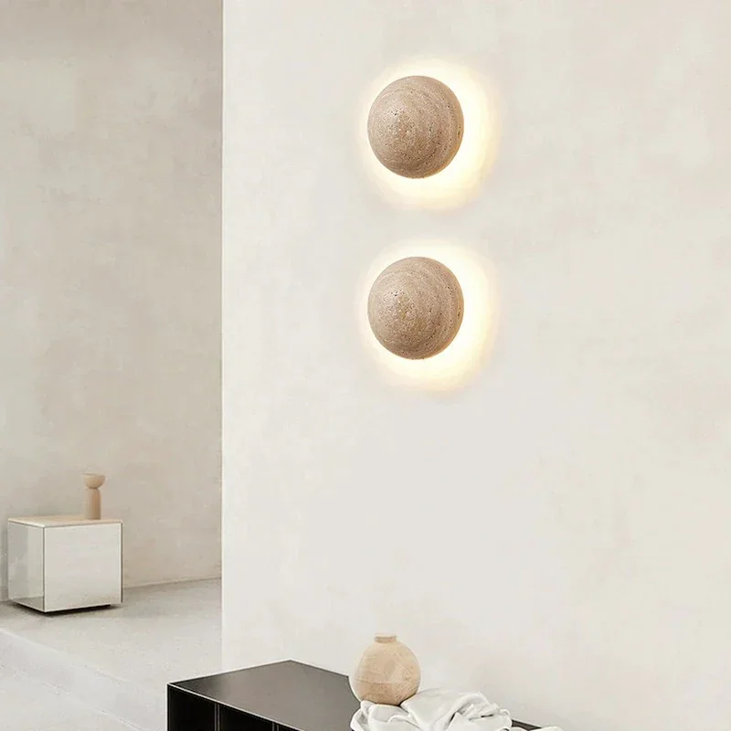 Round Natural Stone Wall Sconce | Sphere LED | CL852200X